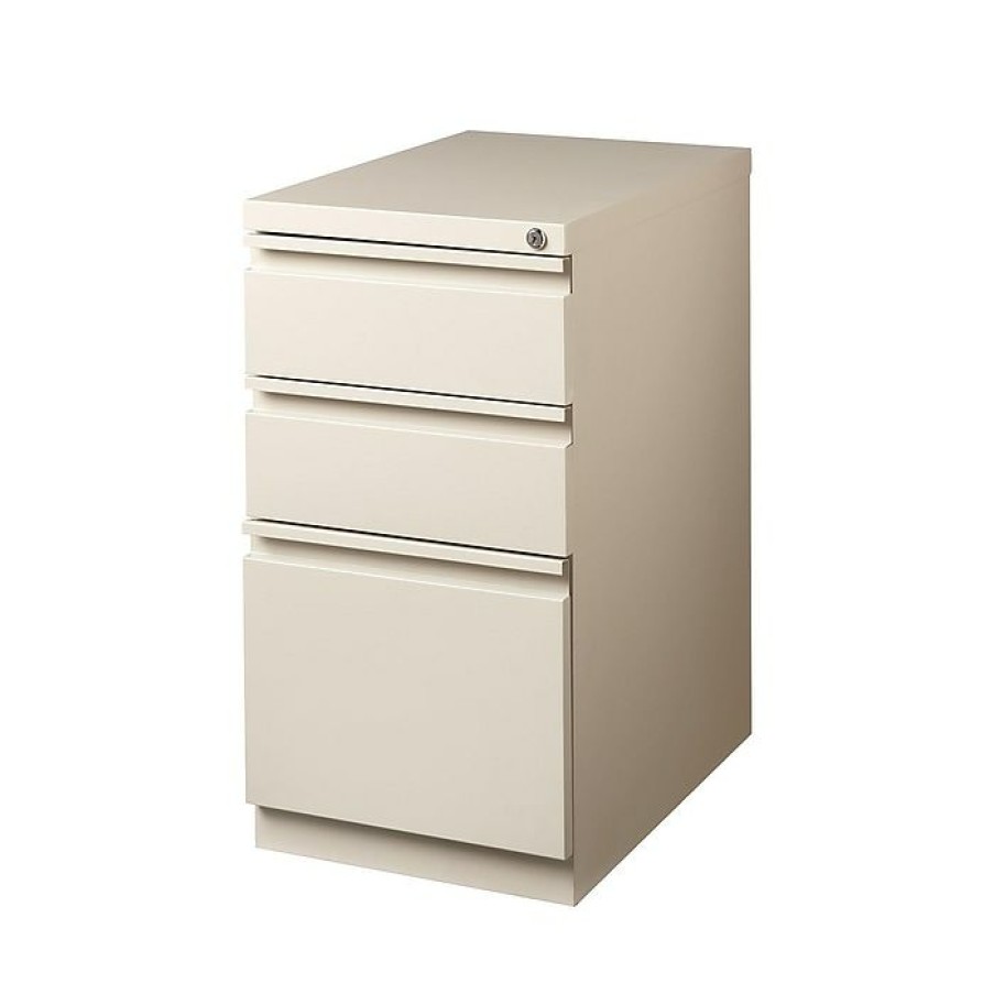 * Staples 3-Drawer Vertical File Cabinet, Mobile/Pedestal, Letter, Putty, 20 D (24871D)