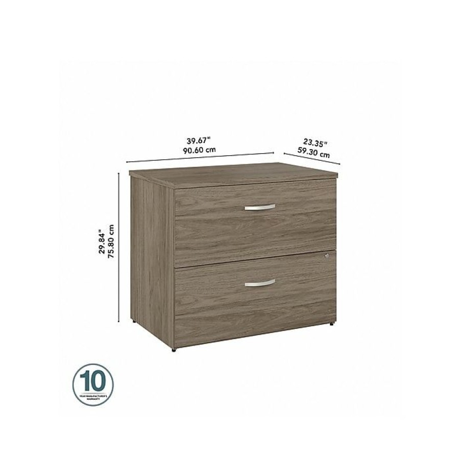 * Bush Business Furniture Hybrid 2-Drawer Lateral File Cabinet, Letter/Legal, Modern Hickory, 36 (Hyf136Mhsu-Z)