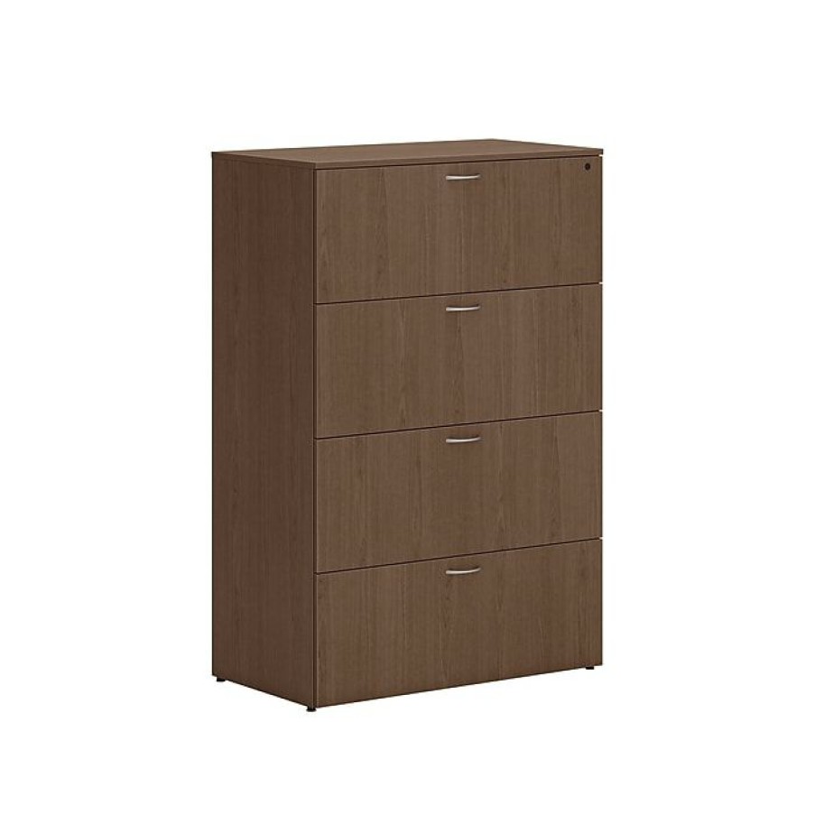 * Hon Mod 4-Drawer Lateral File Cabinet, Locking, Letter/Legal, Sepia Walnut, 36 (Hlpllf3620L4.Lse1)