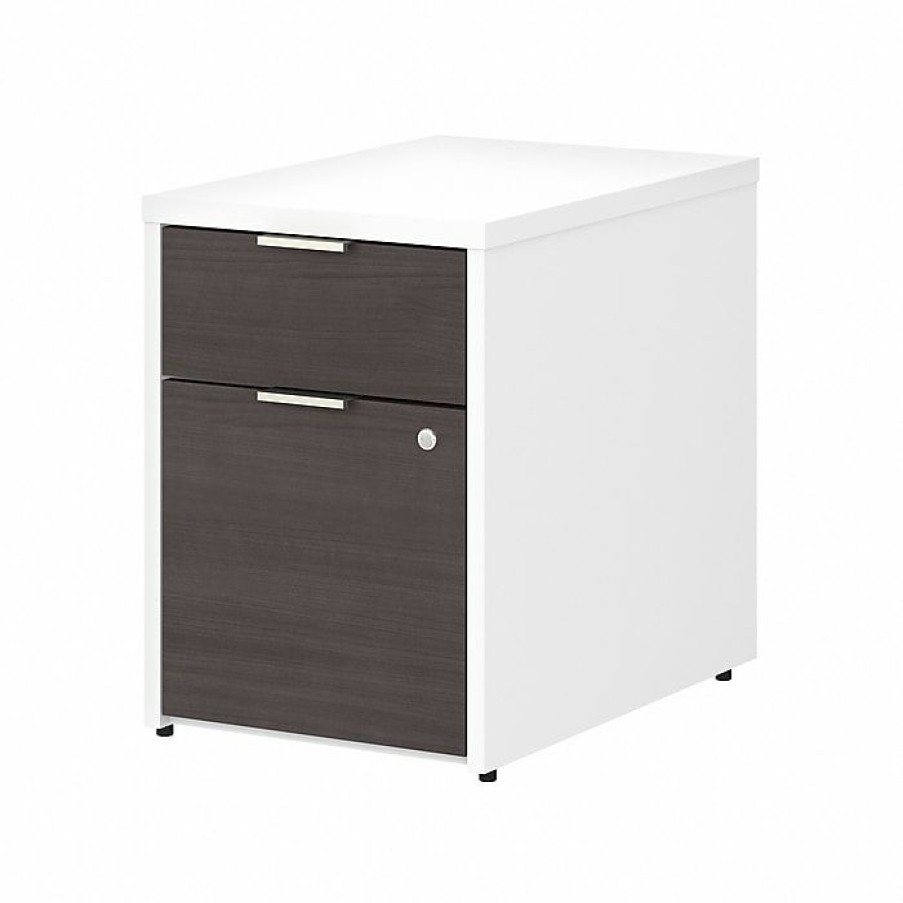 * Bush Business Furniture Jamestown 2-Drawer Vertical File Cabinet, Locking, Letter/Legal, Storm Gray/White, 23.66 (Jtf116Sgwhsu)