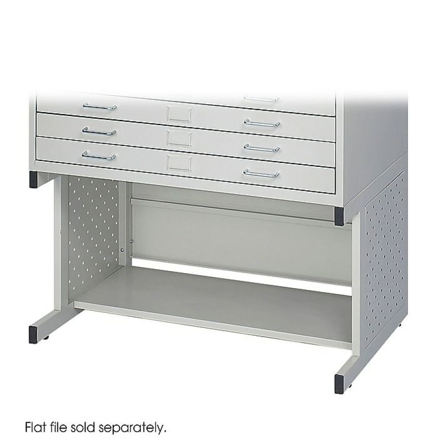 * Safco Facil Steel Flat File High Base, Small, Light Gray