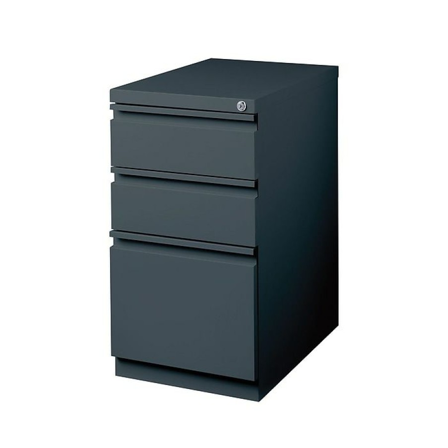 * Staples 3-Drawer Vertical File Cabinet, Mobile/Pedestal, Letter, Charcoal, 19.88 D (26816D)