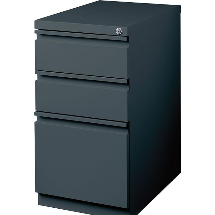 * Staples 3-Drawer Vertical File Cabinet, Mobile/Pedestal, Letter, Charcoal, 19.88 D (26816D)