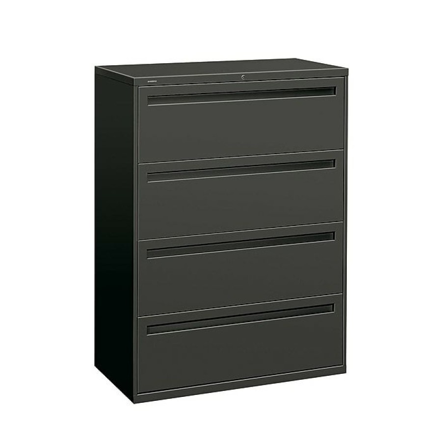 * Hon Brigade 700 Series 4-Drawer Lateral File Cabinet, Locking, Charcoal, Letter/Legal, 42 W (H794.L.S)