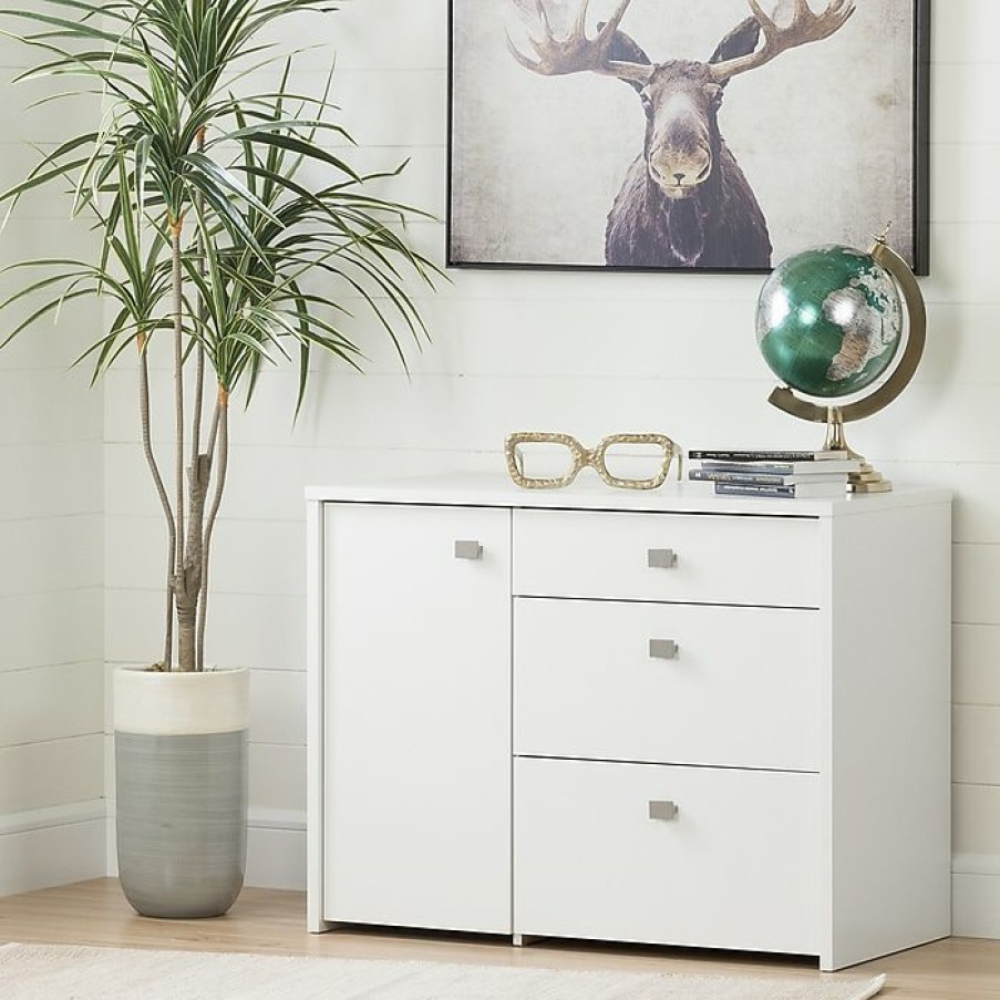 * South Shore Interface Storage Unit With File Drawer, White (10538)