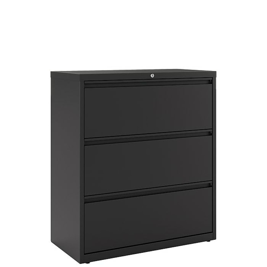 * Staples Hl8000 Commercial 3-Drawer Lateral File Cabinet, Locking, Letter/Legal, Black, 36 W (23199D)