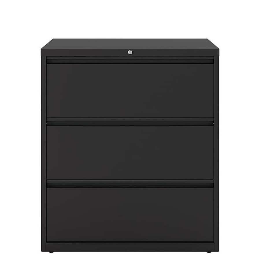 * Staples Hl8000 Commercial 3-Drawer Lateral File Cabinet, Locking, Letter/Legal, Black, 36 W (23199D)