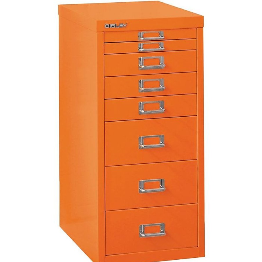 * Bindertek Bisley Eight Drawer Steel Multidrawer, Orange, Letter/A4 (Md8-Or)