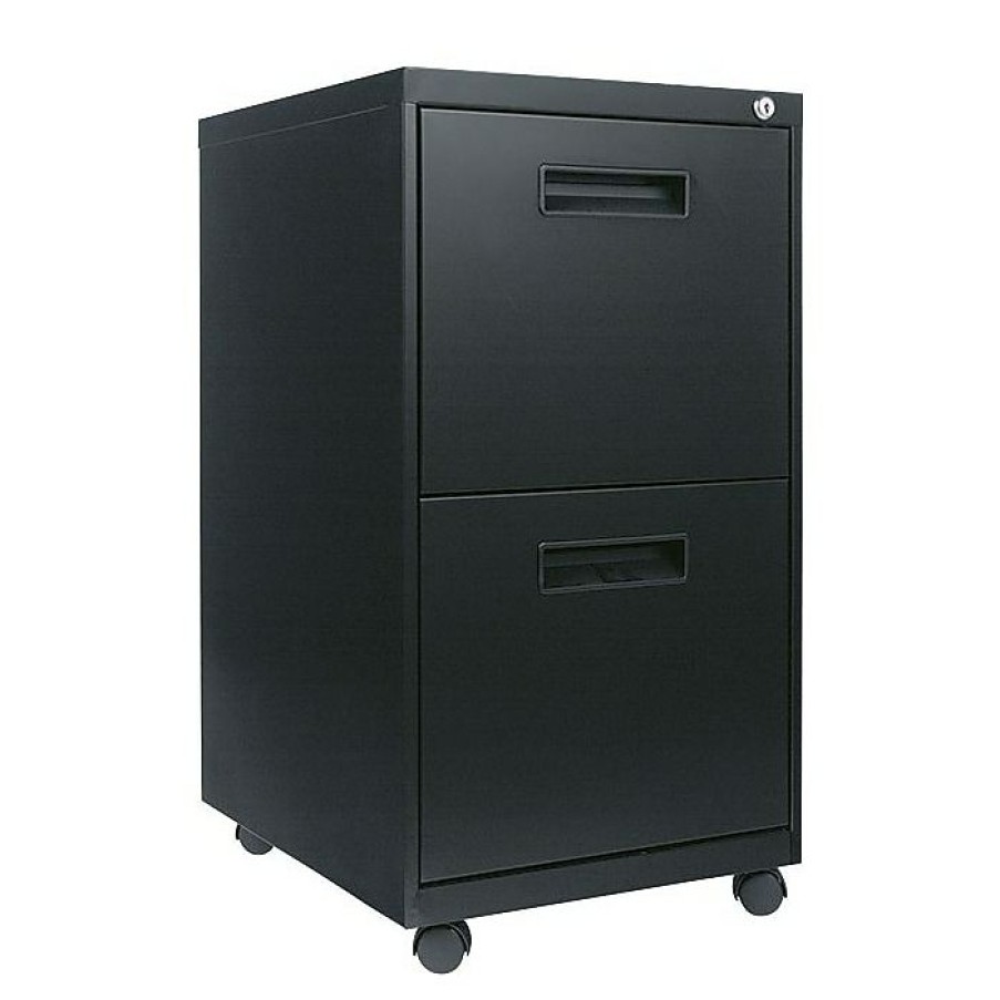 * Alera 2-Drawer Mobile Pedestal File Cabinet With Recessed Pulls, Black, Legal (Pa542820Bl)