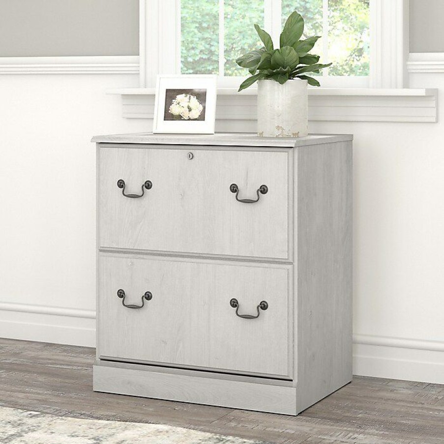 * Bush Furniture Saratoga 2-Drawer Lateral File Cabinet, Linen White Oak (Ex45754-03)