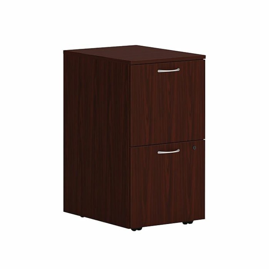 * Hon Mod 2-Drawer Vertical File Cabinet, Mobile Pedestal, Letter/Legal, Traditional Mahogany, 20 (Hlplpmff.Ltm1)