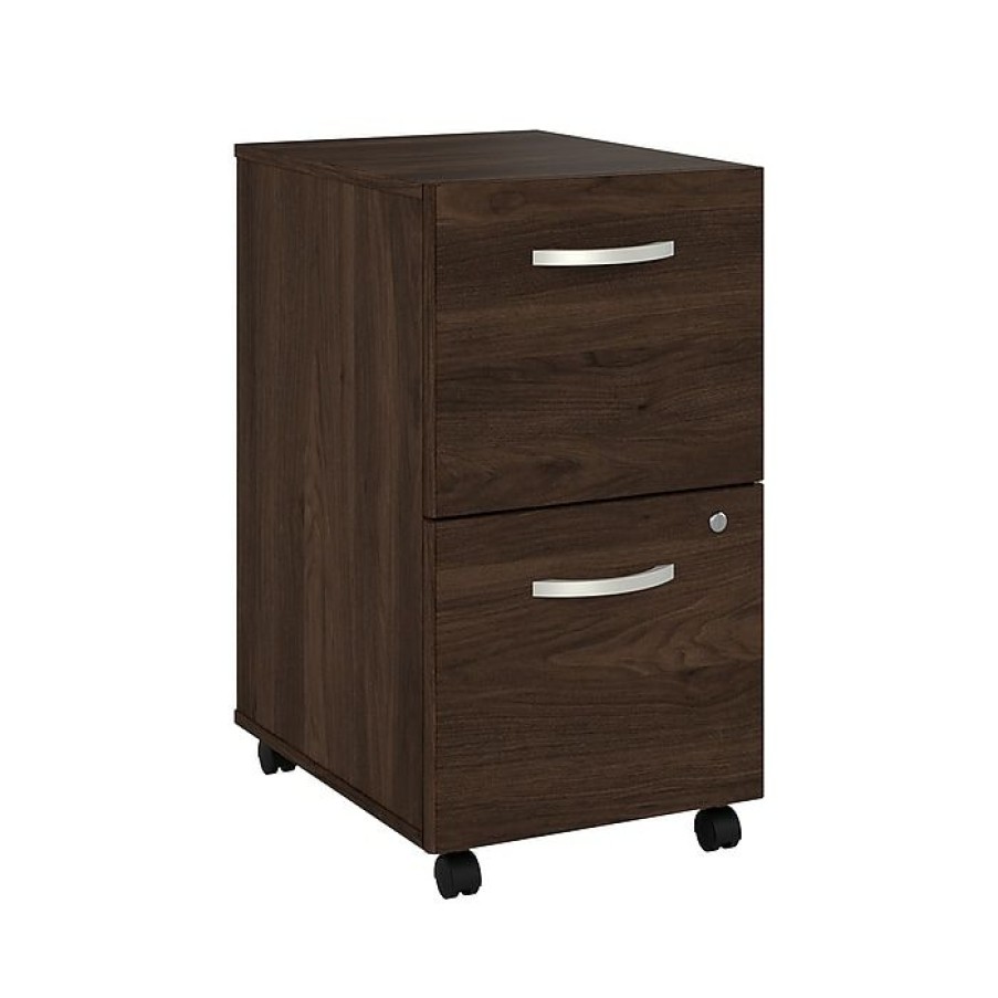 * Bush Business Furniture Studio C 2 Drawer Mobile File Cabinet, Black Walnut (Scf116Bwsu)