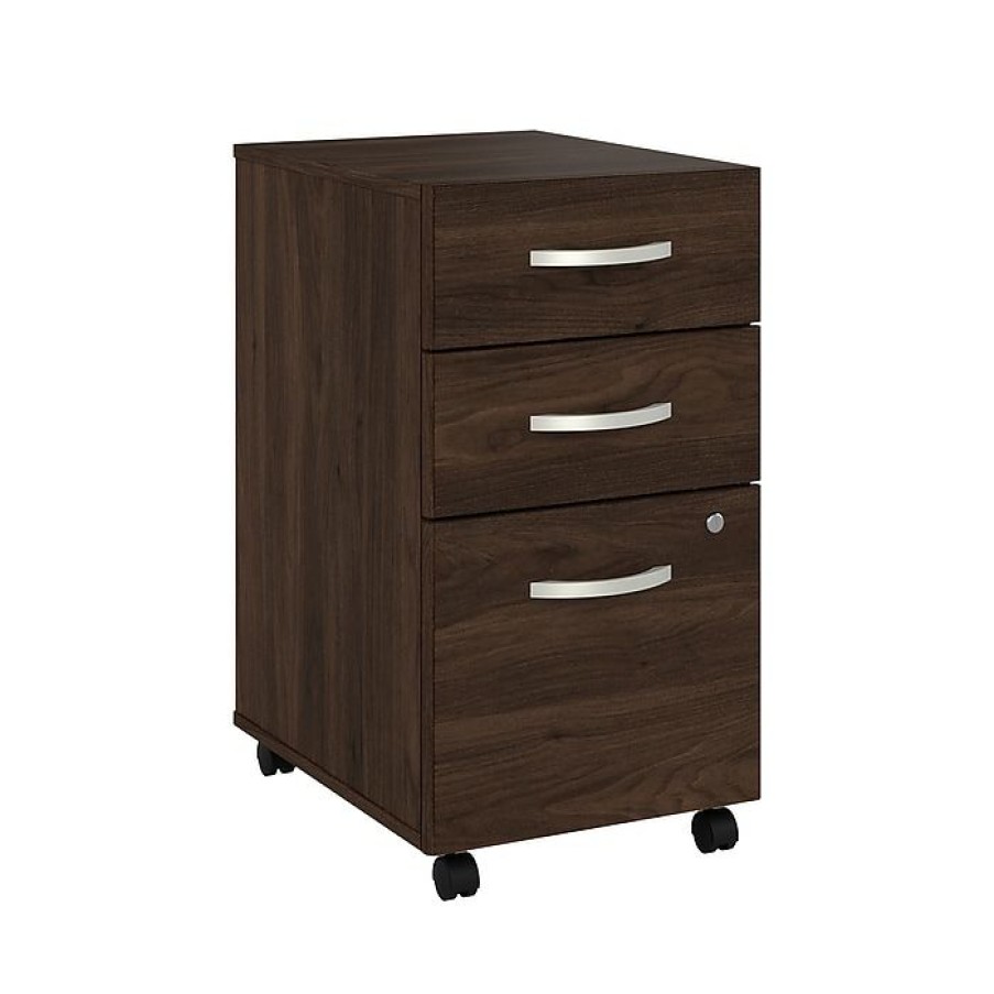 * Bush Business Furniture Hybrid 3-Drawer Mobile File Cabinet, Letter/Legal, Black Walnut, 20 (Hyf216Bwsu-Z)