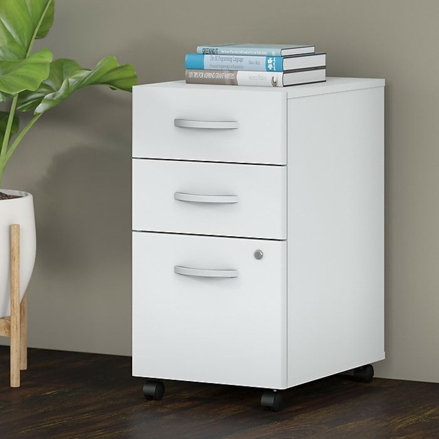 * Bush Business Furniture Studio C 3 Drawer Mobile File Cabinet, White (Scf216Whsu)