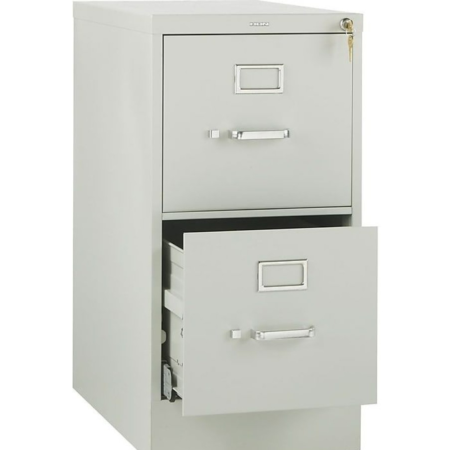 * Hon 510 Series Vertical File Cabinet With High Sides, Letter, 2-Drawer, Light Gray, 25 D (H512Pq)