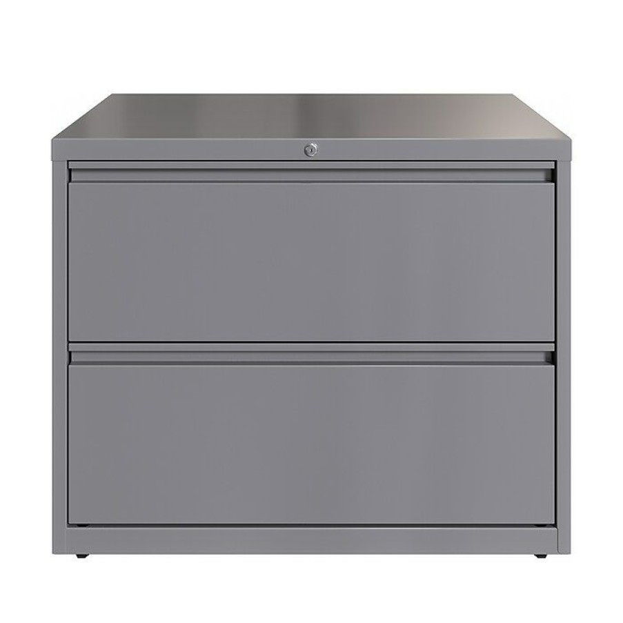 * Hirsh Hl10000 Series 2-Drawer Lateral File Cabinet, Locking, Letter/Legal, Arctic Silver, 36 (23744)