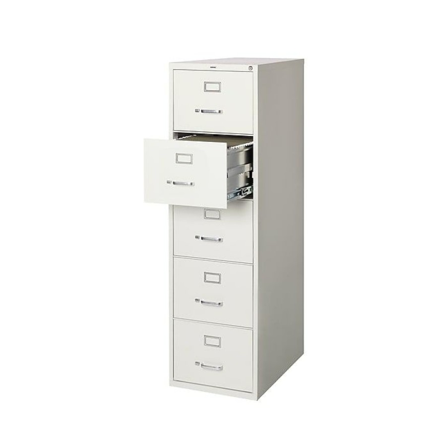 * Staples Commercial 5 File Drawer Vertical File Cabinet, Locking, Gray, Legal, 26.5 D (21921D)