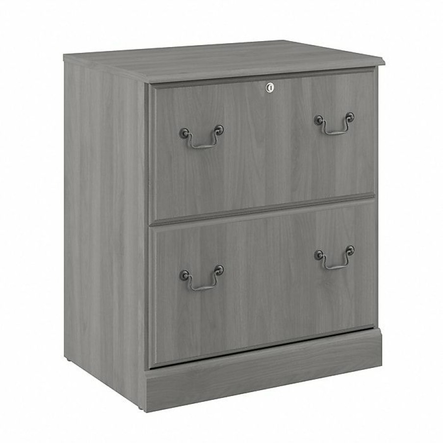 * Bush Furniture Saratoga 2-Drawer Lateral File Cabinet, Locking, Modern Gray (Ex45854-03)