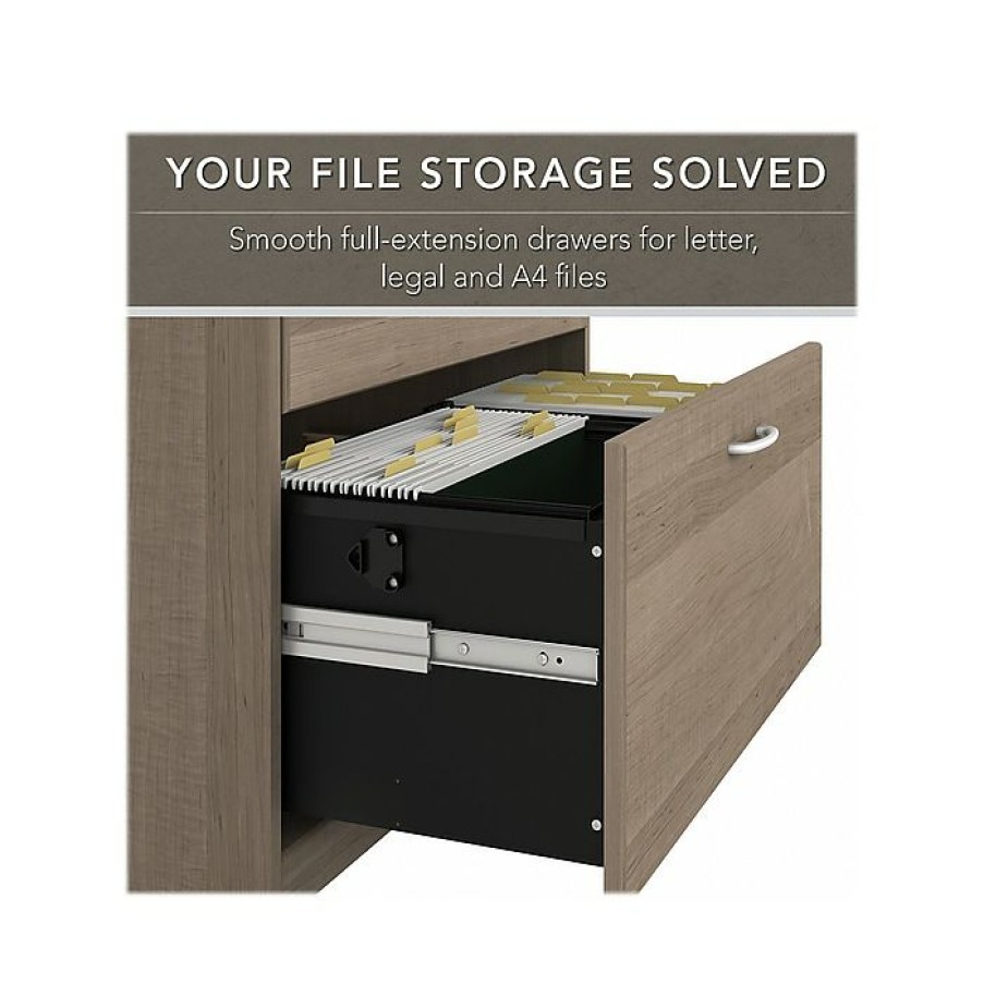 * Bush Furniture Cabot 2-Drawer Lateral File Cabinet, Letter/Legal, Ash Gray, 31 (Wc31280)