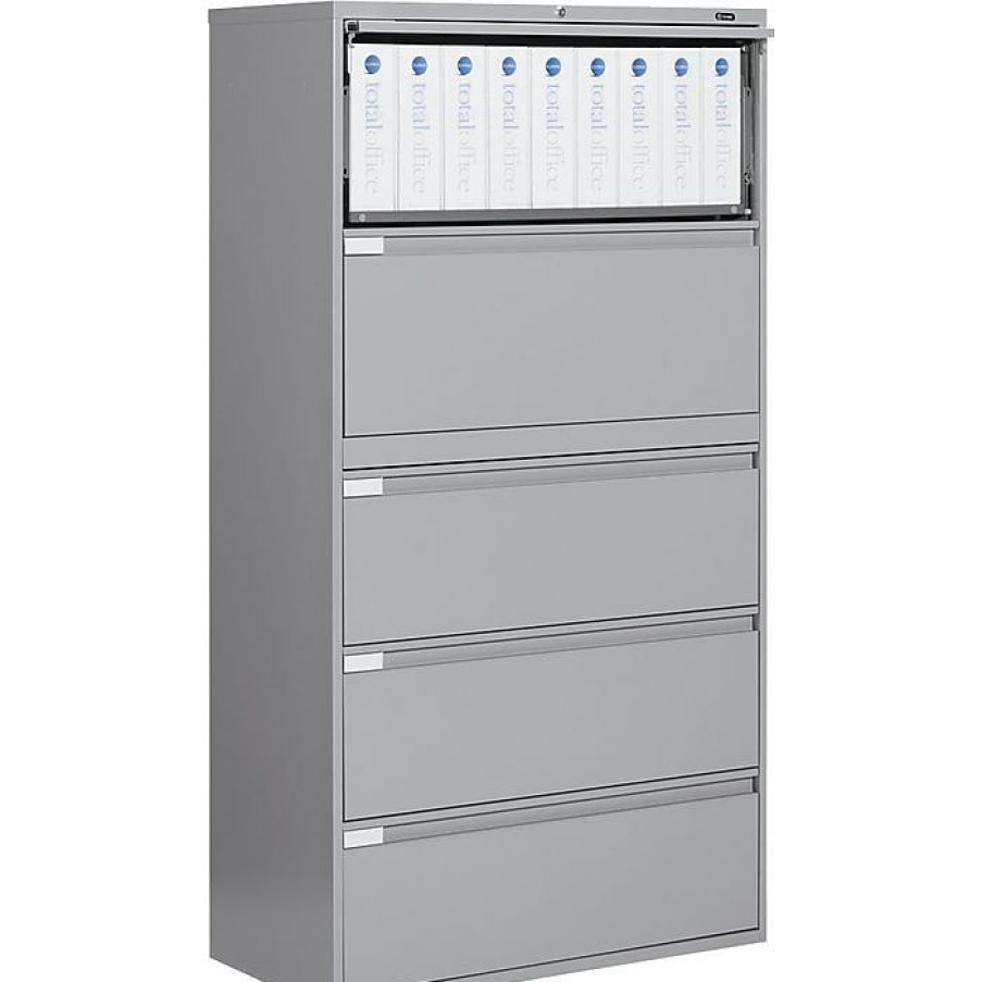 * Gis Global 9300P Series Business Plus Lateral File Cabinet, Letter/Legal, 5-Drawer, Desert Putty, 18 D