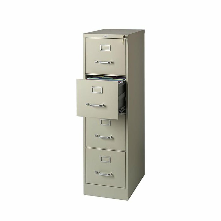 * Staples 4-Drawer Vertical File Cabinet, Locking, Letter, Putty/Beige, 22 D (22336D)