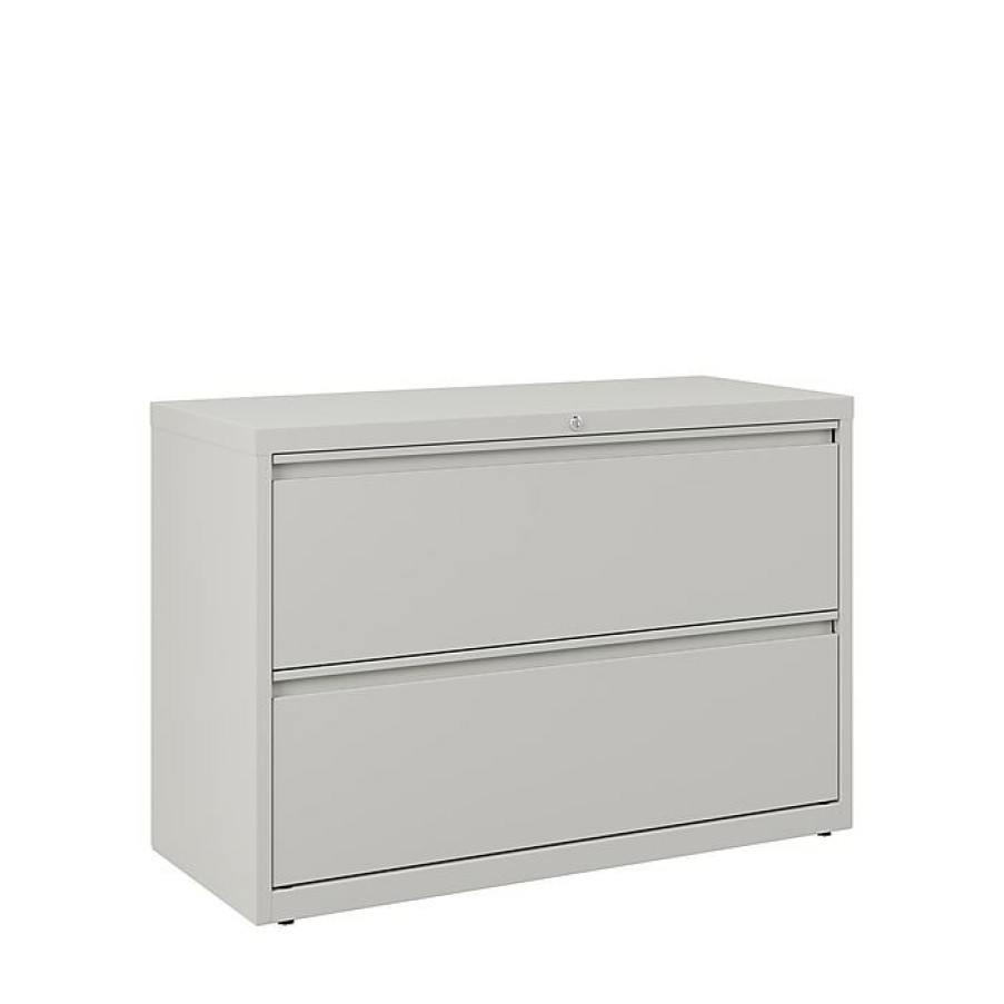 * Staples 2-Drawer Lateral File Cabinet, Locking, Letter/Legal, Gray, 42 W (20300D)