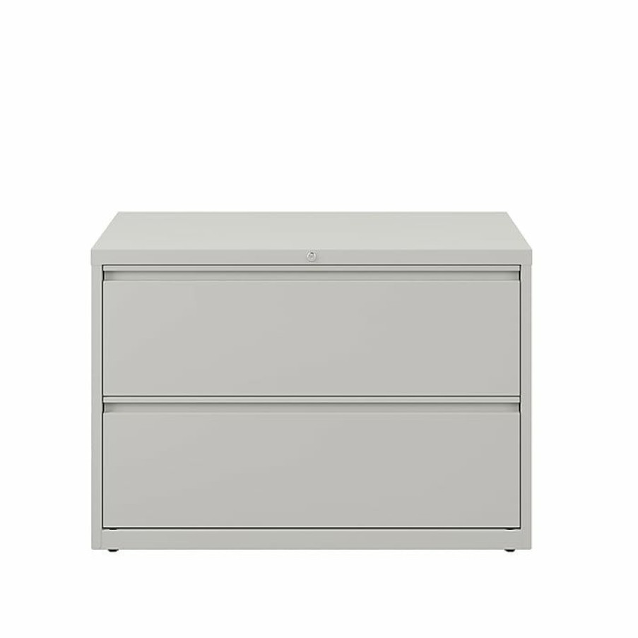 * Staples 2-Drawer Lateral File Cabinet, Locking, Letter/Legal, Gray, 42 W (20300D)