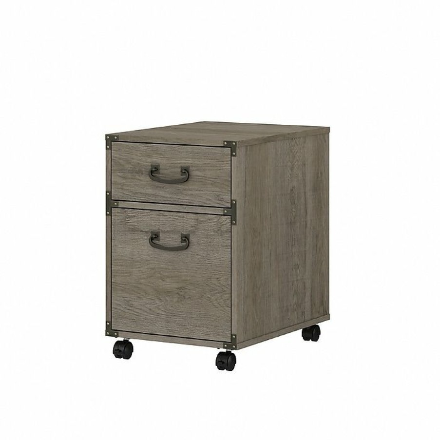 * Kathy Ireland Home By Bush Furniture Ironworks 2-Drawer Mobile File Cabinet, Letter/Legal, Restored Gray, 16 (Ki50302-03)