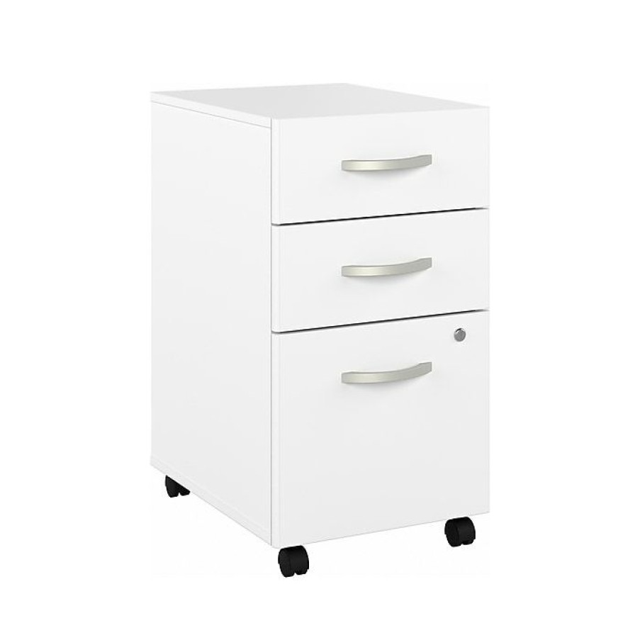 * Bush Business Furniture Hybrid 3-Drawer Mobile File Cabinet, Letter/Legal, White, 20 (Hyf216Whsu-Z)