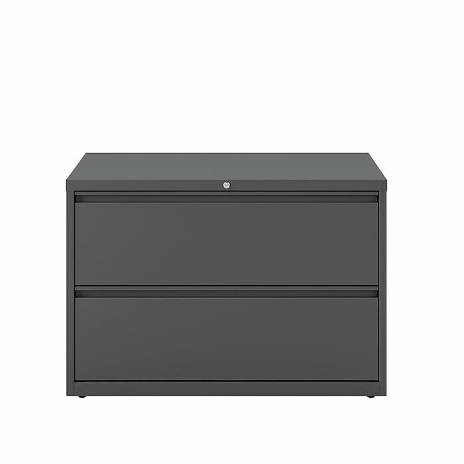 * Staples 2-Drawer Lateral File Cabinet, Locking, Letter/Legal, Charcoal, 42 W (26822D)