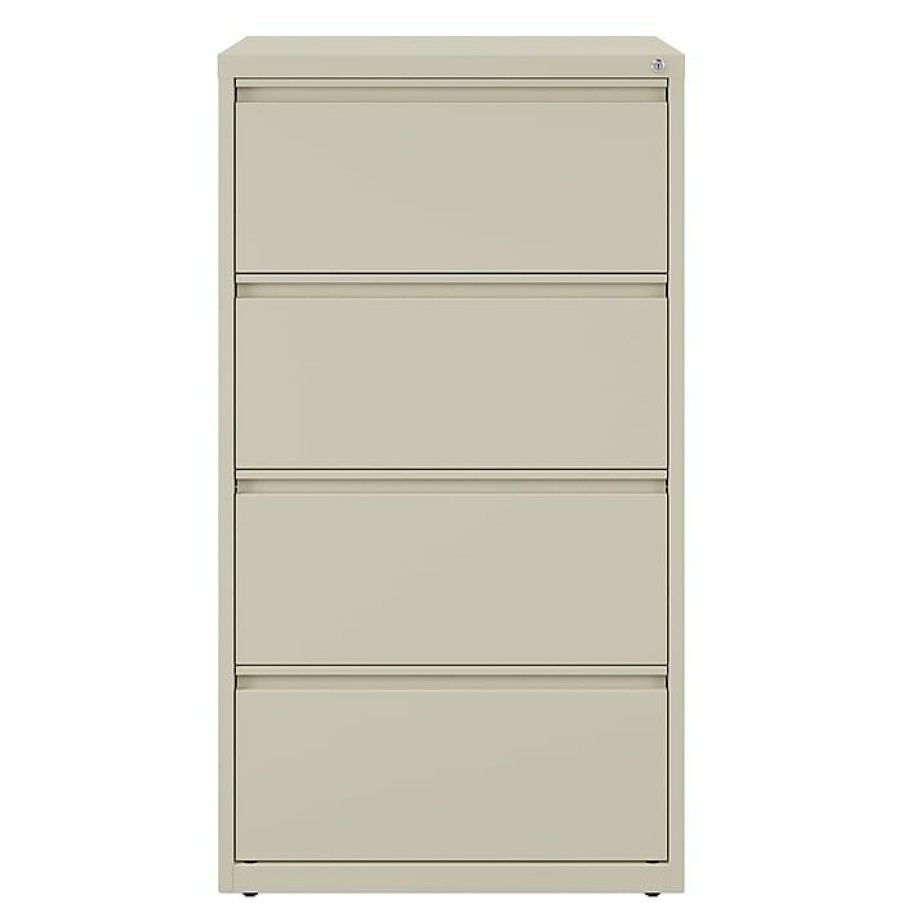 * Staples Commercial 4-Drawer Lateral File Cabinet, Assembled, Letter/Legal, Putty/Beige, 30 W (28884D)