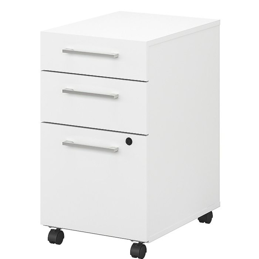 * Bush Business Furniture 400 Series 3-Drawer Vertical File Cabinet, Locking, Letter/Legal, White, 20.16 (400Smp3Bbfwh)