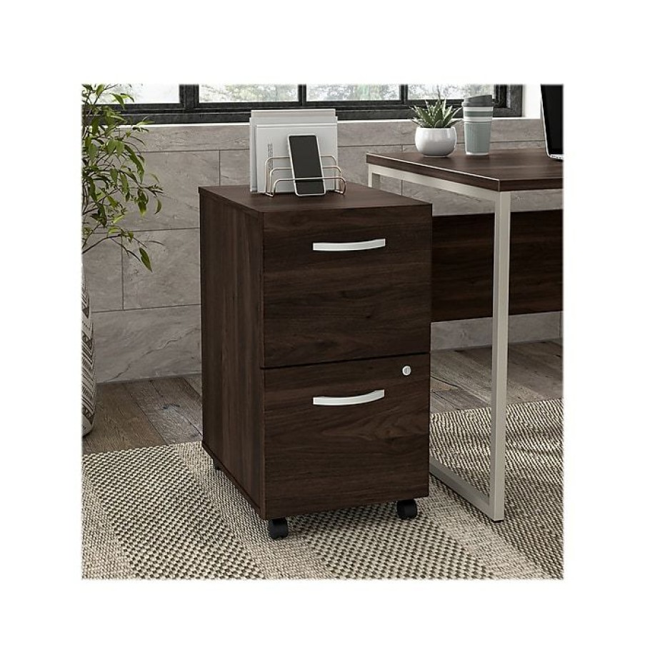 * Bush Business Furniture Hybrid 2-Drawer Mobile File Cabinet, Letter/Legal, Black Walnut, 20 (Hyf116Bwsu-Z)