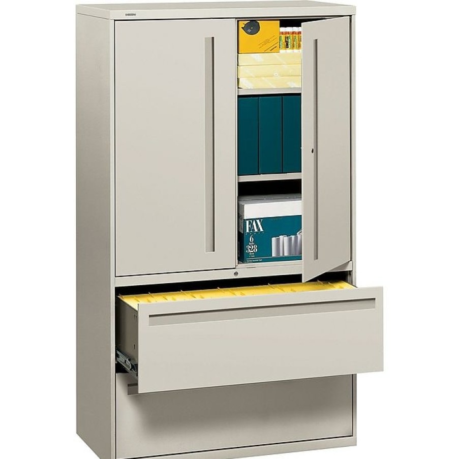 * Hon 700 Series 2 Drawer Lateral File Cabinet W/Roll-Out & Posting Shelves, Light Grey, Letter/Legal, 42 W (Hon795Lsq)