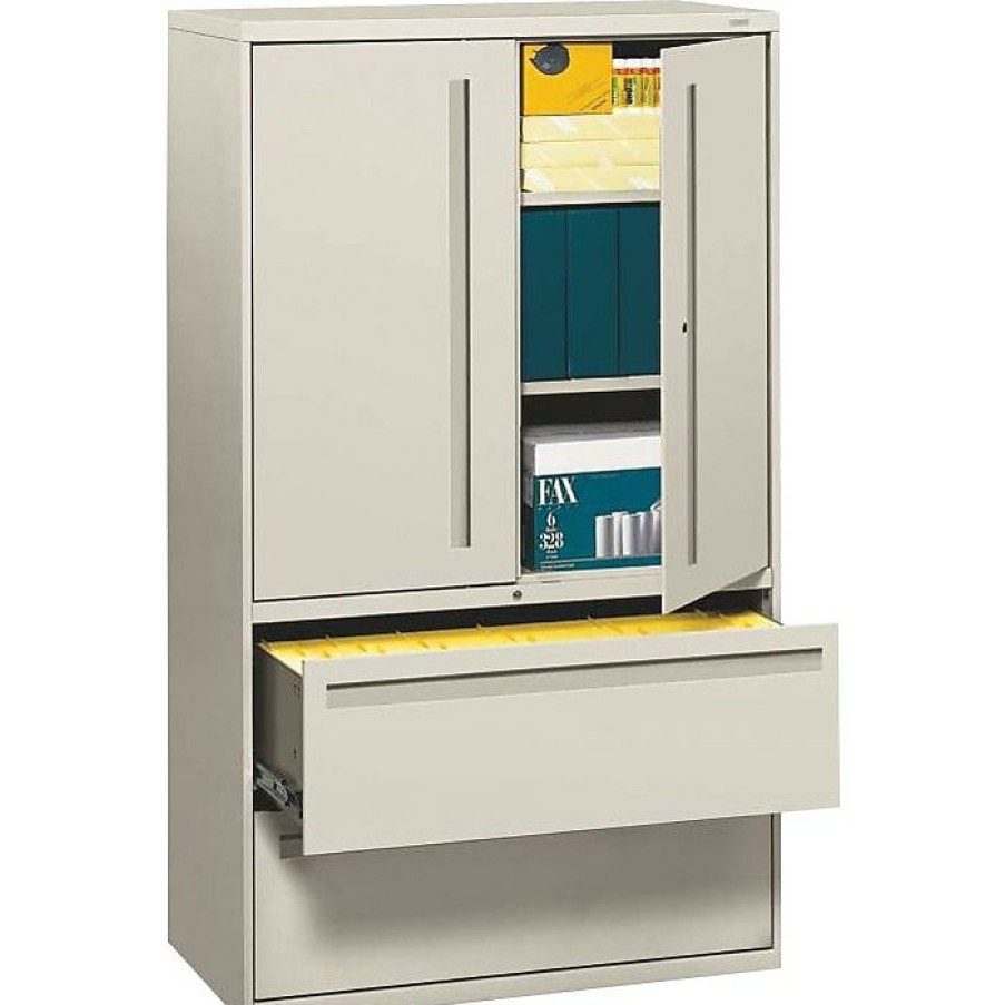 * Hon 700 Series 2 Drawer Lateral File Cabinet W/Roll-Out & Posting Shelves, Light Grey, Letter/Legal, 42 W (Hon795Lsq)