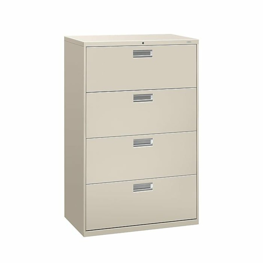 * Hon Brigade 600 Series 4-Drawer Lateral File Cabinet, Locking, Letter/Legal, Gray, 36 W (Hon684Lq)