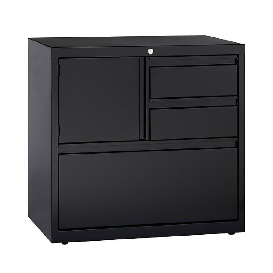 * Hirsh Hl8000 Series 3-Drawer Lateral File Cabinet, Locking, Letter/Legal, Black, 30 (19628)