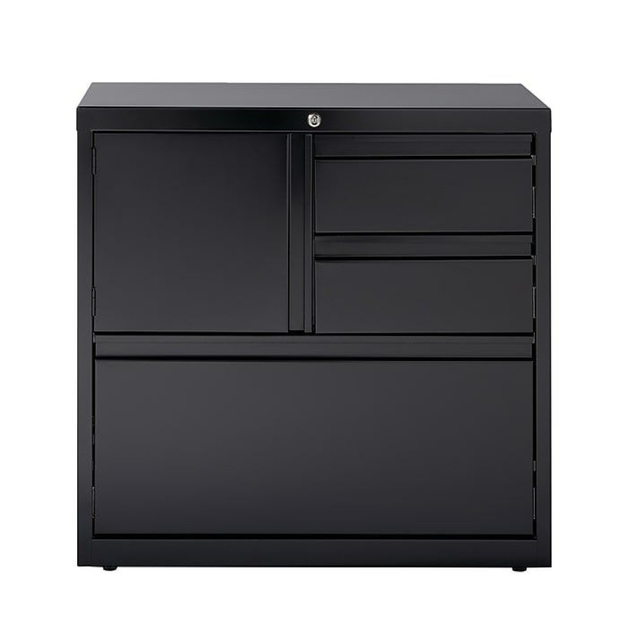 * Hirsh Hl8000 Series 3-Drawer Lateral File Cabinet, Locking, Letter/Legal, Black, 30 (19628)