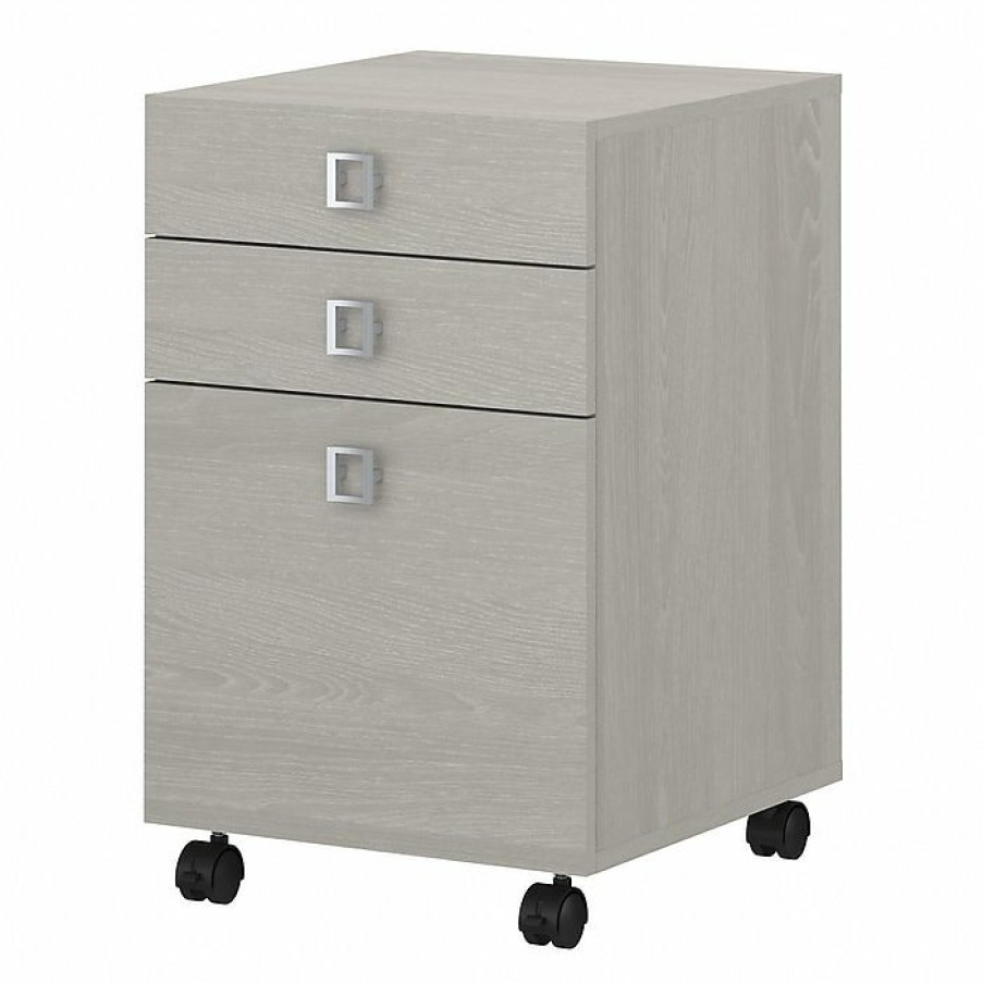 * Office By Kathy Ireland Echo 3-Drawer Mobile File Cabinet, Letter, Gray Sand, 16 (Ki60201-03)