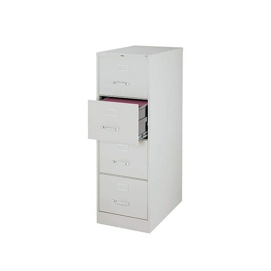 * Staples 4 File Drawers Vertical File Cabinet, Locking, Gray, Legal, 26.5 D (13451D)