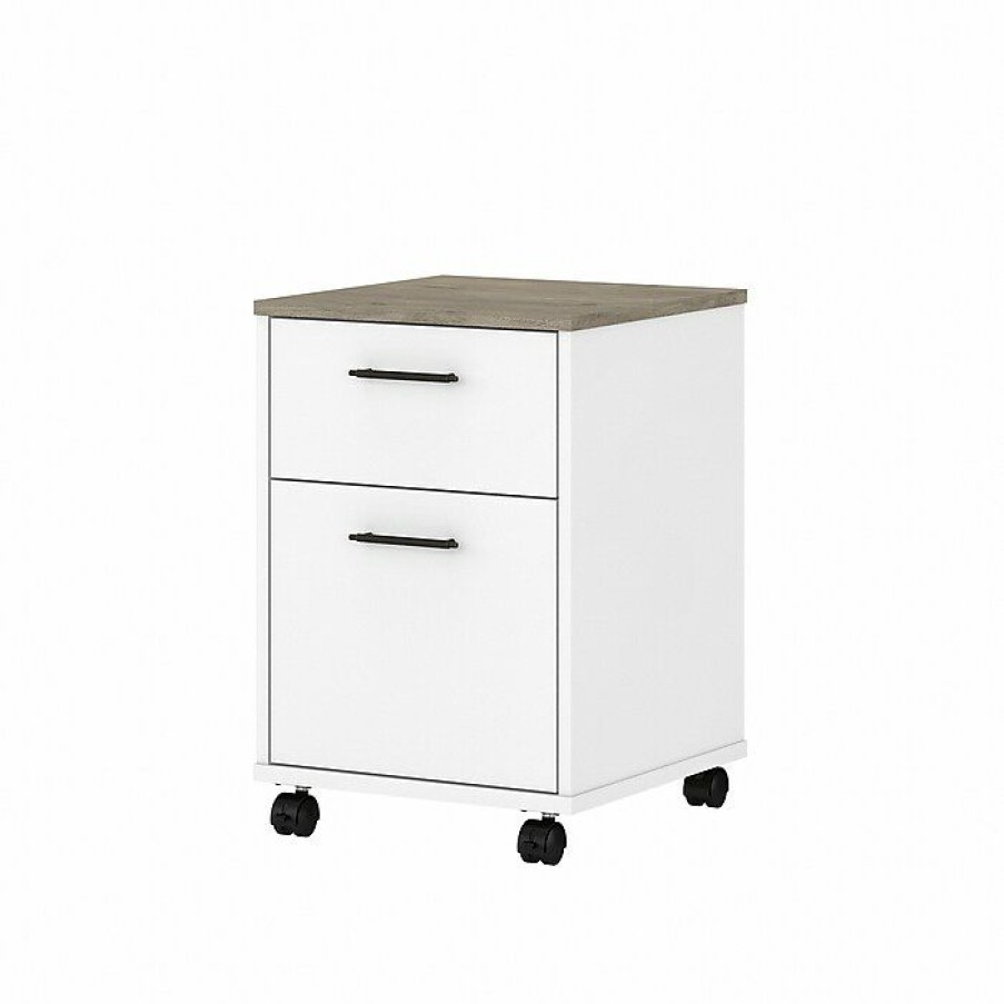 * Bush Furniture Key West 2-Drawer Mobile File Cabinet, Letter/Legal, Shiplap Gray/Pure White, 15.51 (Kwf116G2W-03)