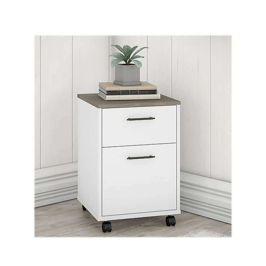 * Bush Furniture Key West 2-Drawer Mobile File Cabinet, Letter/Legal, Shiplap Gray/Pure White, 15.51 (Kwf116G2W-03)