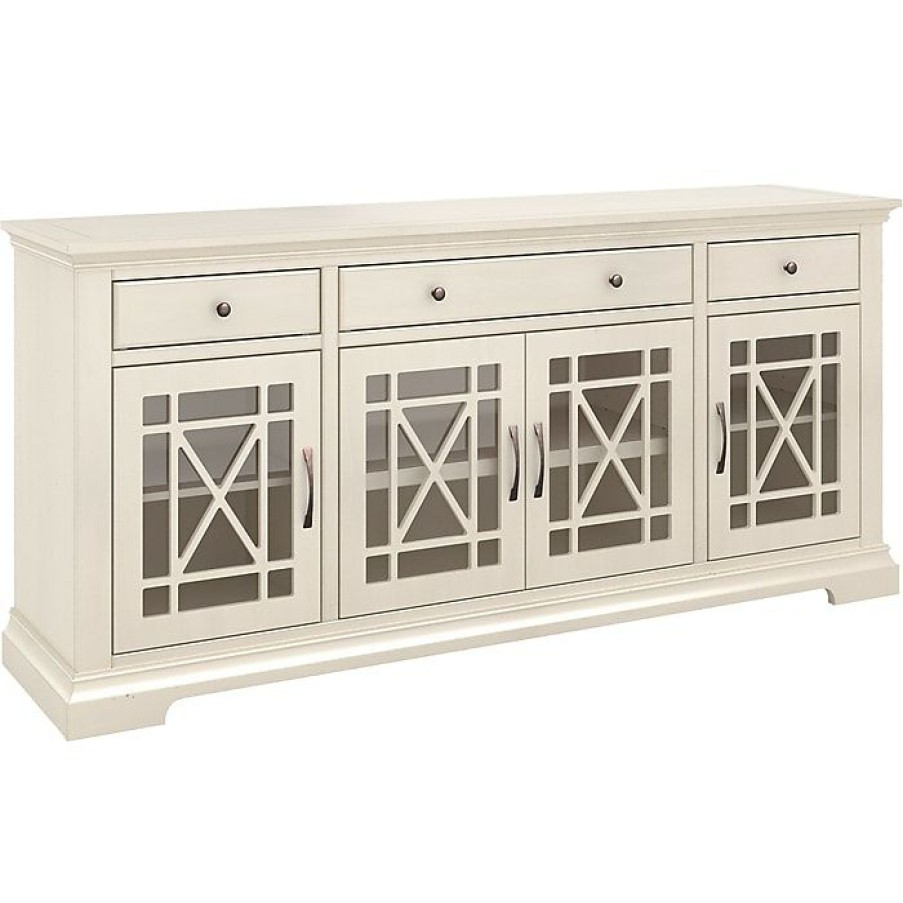 * Bush Furniture Magnitude 3-Drawer Buffet Cabinet, Letter/Legal, Heirloom White, 70 (Mgt170Hwsu)