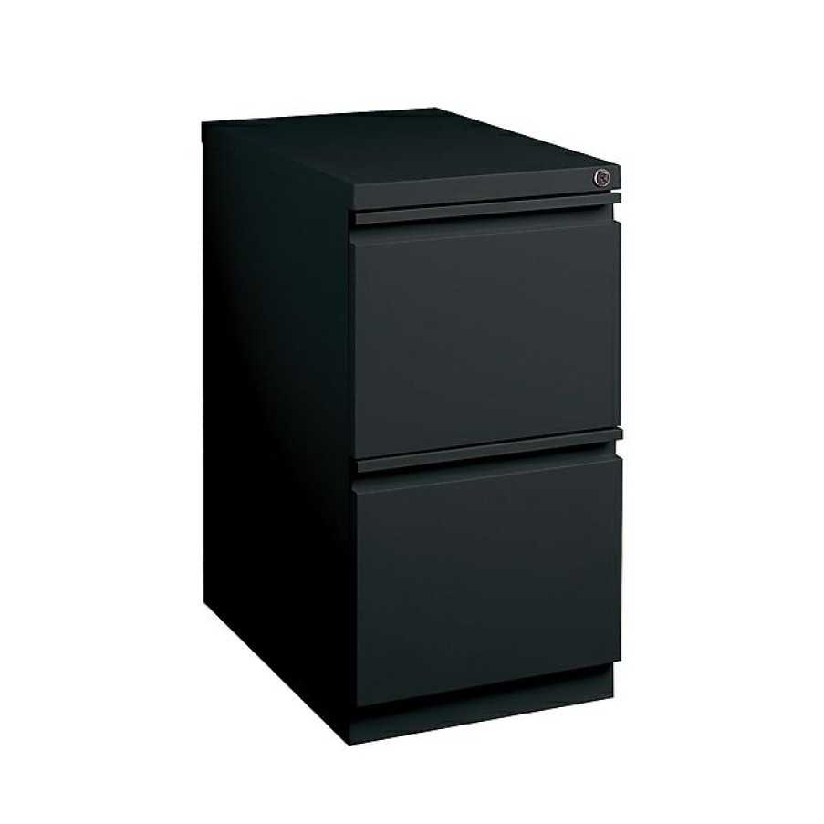 * Staples 2-Drawer Vertical File Cabinet, Locking, Letter, Black, 19.88 D (24876D)