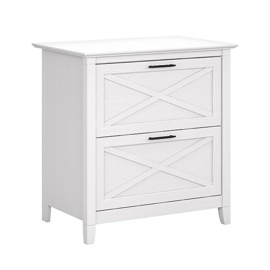 * Bush Furniture Key West 2-Drawer Lateral File Cabinet, Letter/Legal, Pure White Oak, 30 (Kwf130Wt-03)