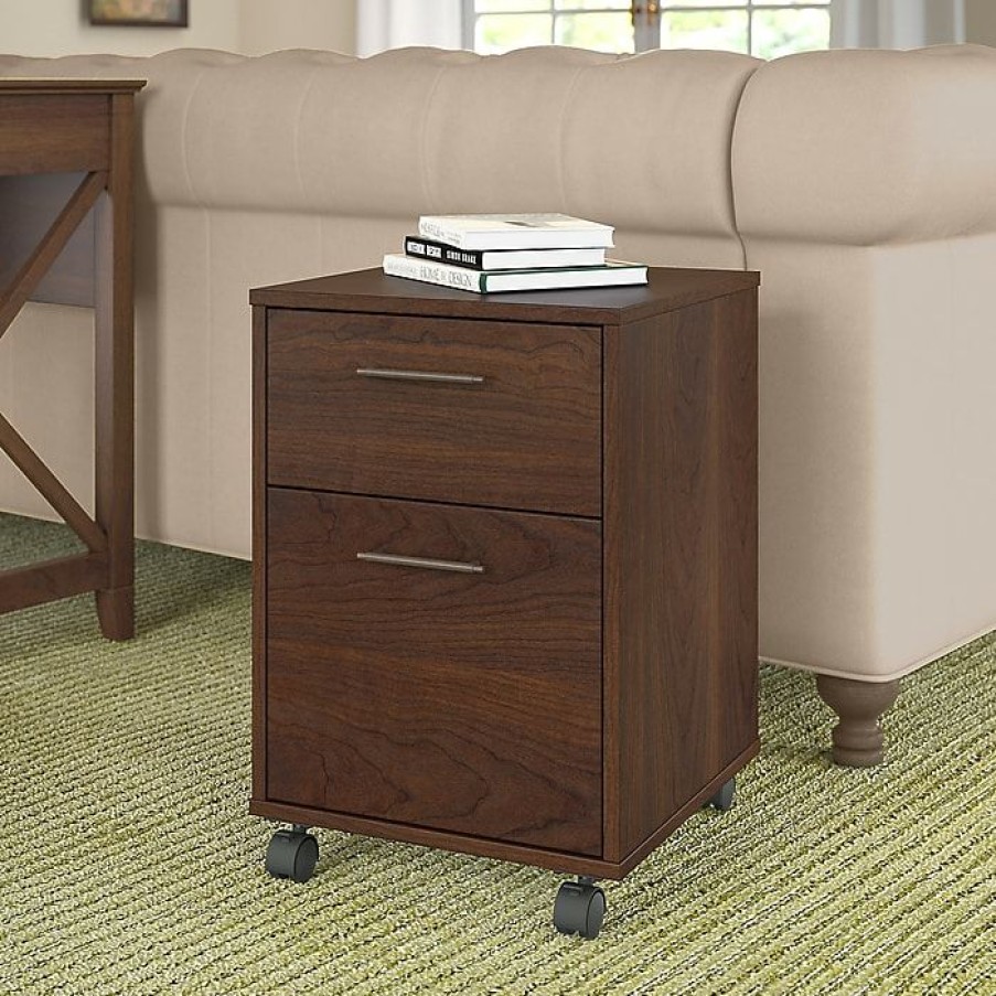 * Bush Furniture Key West 2 Drawer Mobile File Cabinet, Bing Cherry (Kwf116Bc-03)