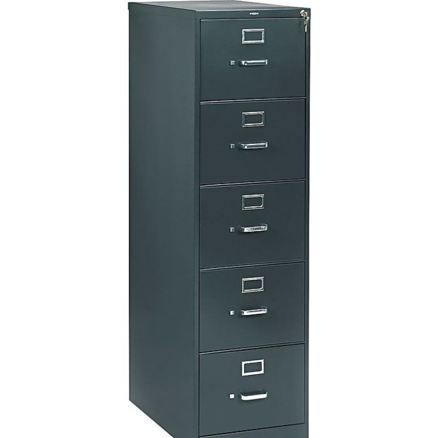 * Hon 310 Series Vertical File Cabinet, Legal, 5-Drawer, Charcoal, 26 1/2 D