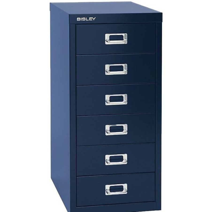 * Bindertek Bisley Six Drawer Steel Multidrawer, Navy, Letter/A4 (Md6-Nv)