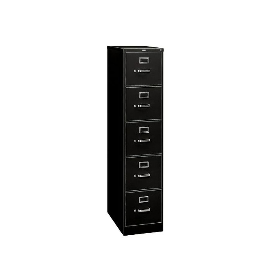 * Hon 310 Series 5-Drawer Vertical File Cabinet, Locking, Legal, Black, 26.5 D (H315C.P.P)