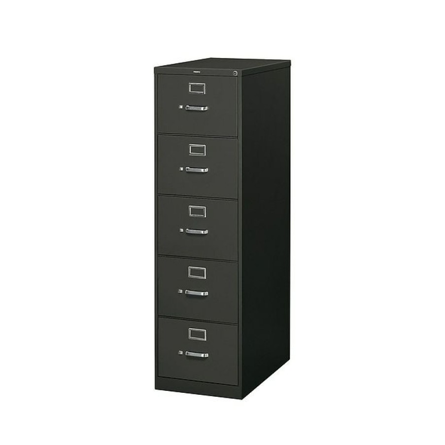 * Hon 310 Series 5-Drawer Vertical File Cabinet, Locking, Legal, Black, 26.5 D (H315C.P.P)